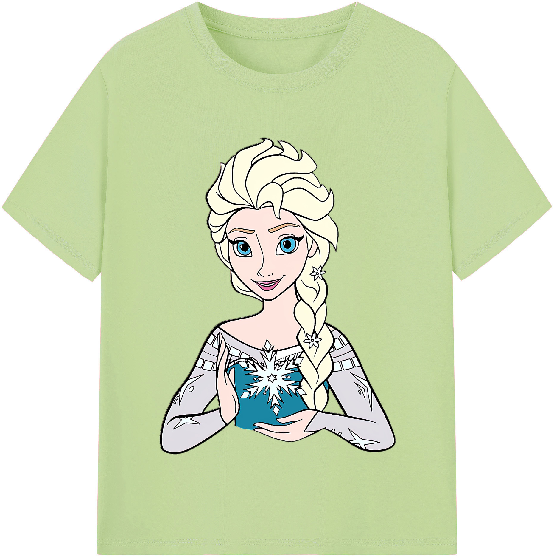 （画像用） アナと雪の女王 アンナ エルサ Frozen Anna Elsa 綿100％半袖Tシャツ（フロントプリント）